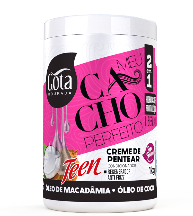 CREME DE PENTEAR TEEN OLEO DE MACADAMIA E OLEO DE COCO 1KG