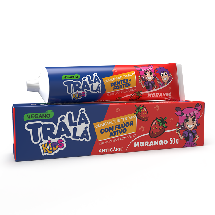 CREME DENTAL TRÁ LÁ LÁ KIDS MORANGO 48X50G