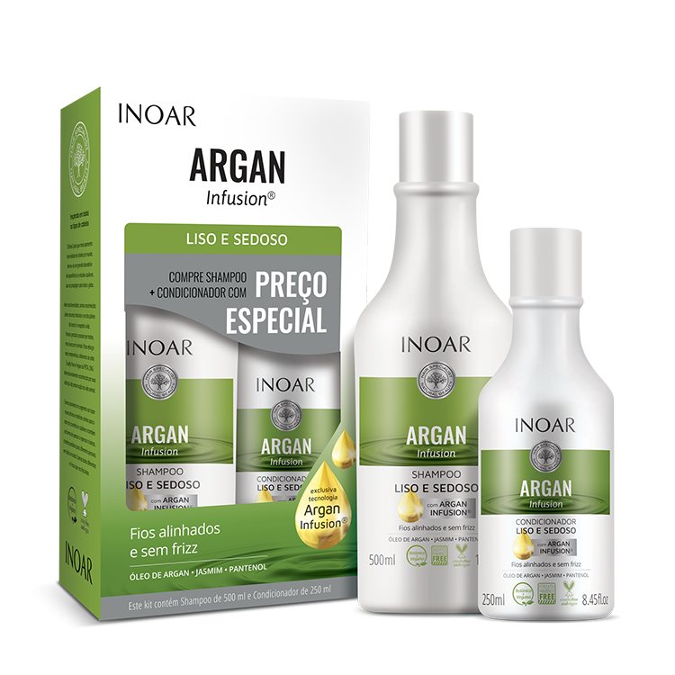 KIT SH+COND INOAR ARGAN LISO E SEDOSO