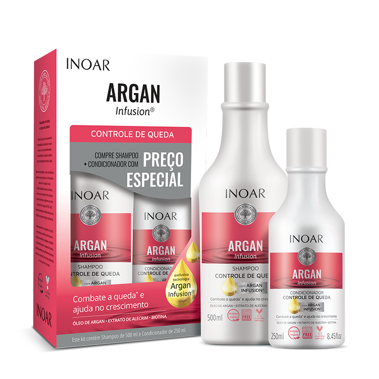 KIT SH+COND INOAR ARGAN CONTROLE QUEDA