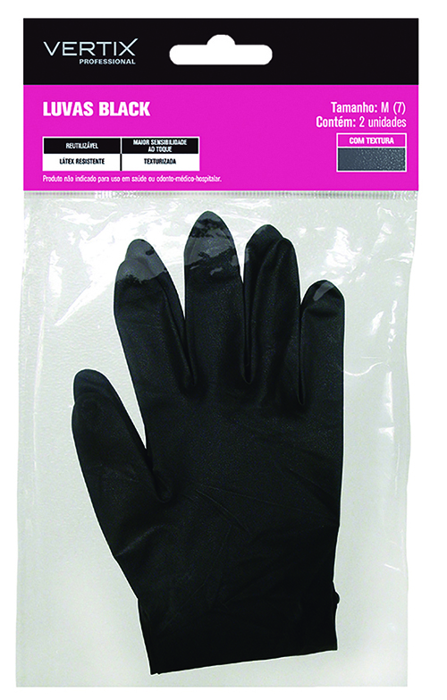 Luva Vertix Black Tamanho M (2 Unidades) 3214
