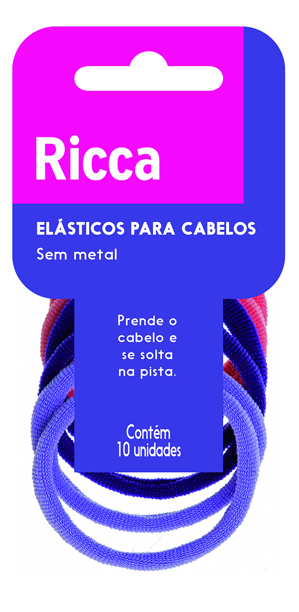 Elástico Ricca Colors Sem Metal 15mm 905 (10 Unidades)
