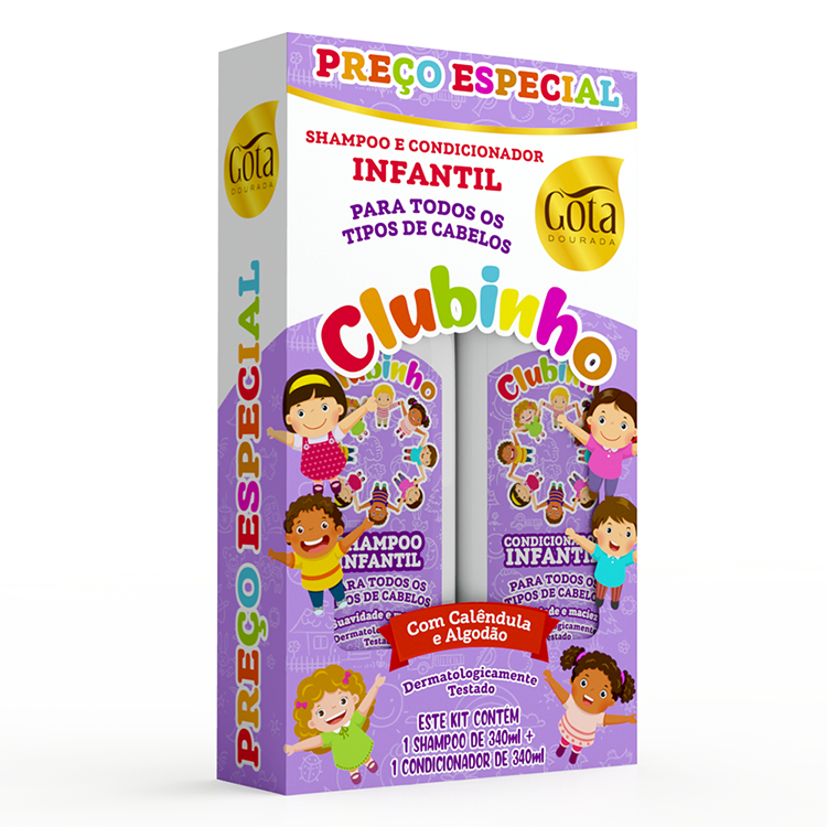 KIT SHAMPOO + CONDICIONADOR INFANTIL TODOS OS TIPOS DE CABELOS 340ML