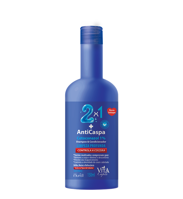 SHAMPOO ANTICASPA VITA CAPILI 2 X 1 LIMPEZA PROFUNDA 150ML