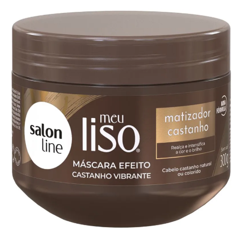 MÁSCARA MATIZADORA SALON LINE MEU LISO MATIZADOR CASTANHO  300G