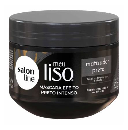 MÁSCARA MATIZADORA SALON LINE MEU LISO MATIZADOR PRETO  300G