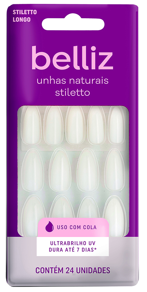 Unha Postiça Belliz Stiletto 2312 (24 Unidades)
