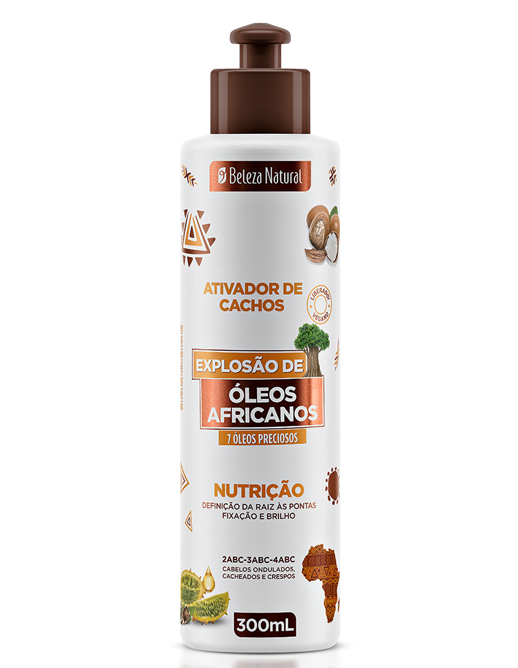 ATIVADOR DE CACHOS BELEZA NATURAL EXPLOSÃO DE ÓLEOS AFRICANOS 300ML