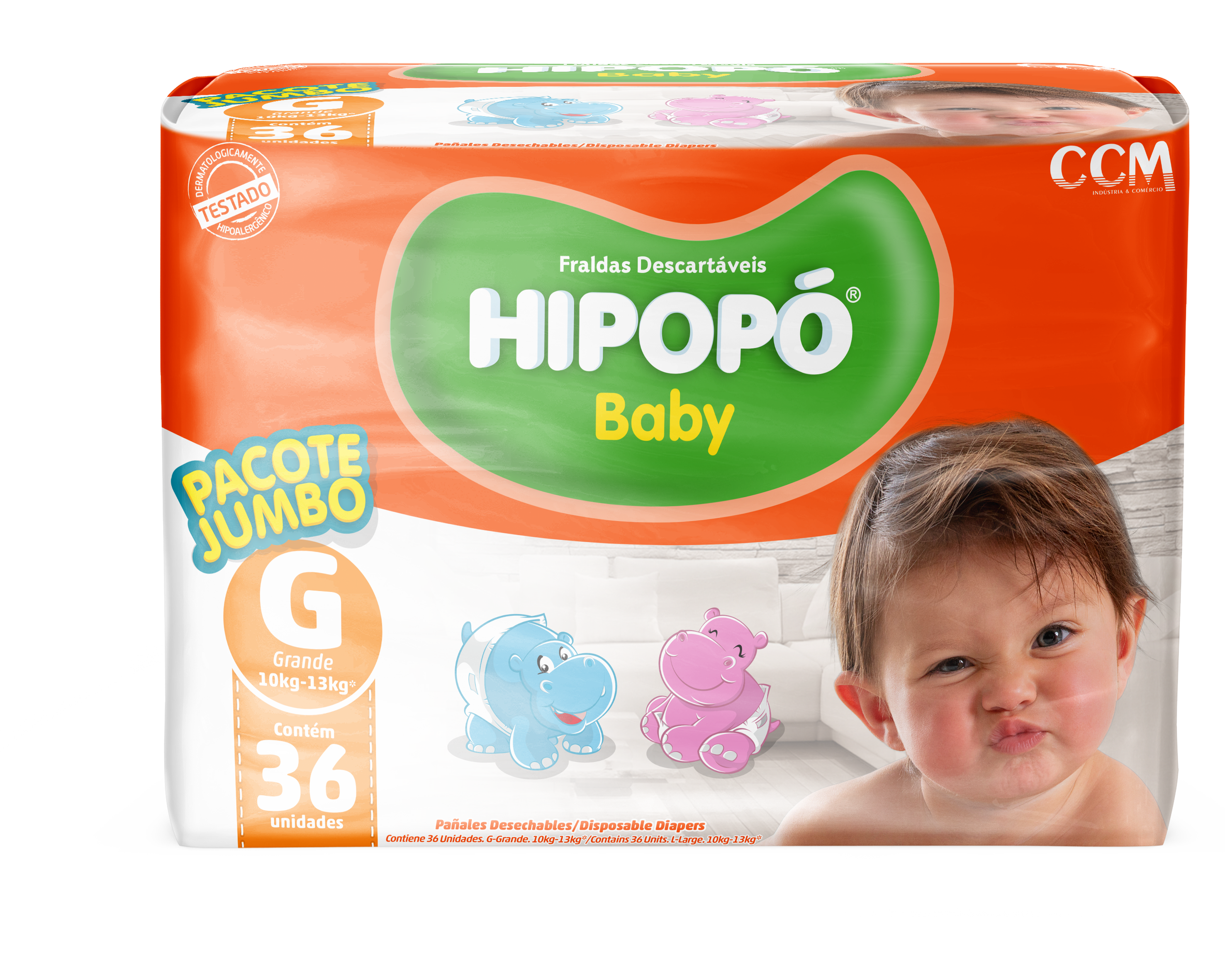 FRALDA HIPOPO BABY JUMBO G C/36