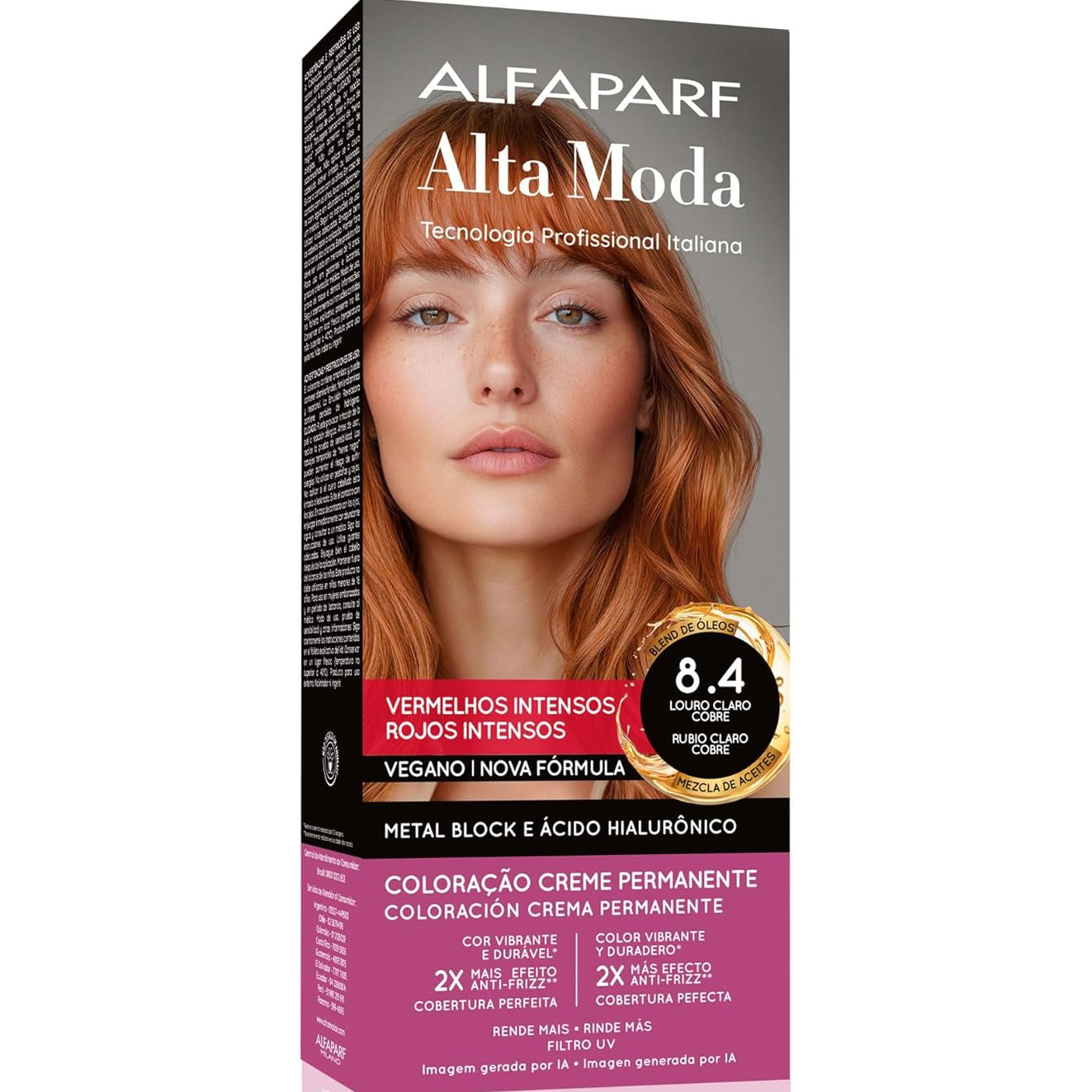 COLORAÇÃO ALFAPARF ALTA MODA 8.4 LOURO CLARO COBRE 150G