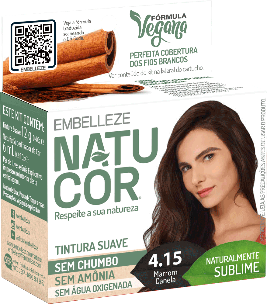TINTURA NATUCOR MARROM CANELA 4.15 EMBELLEZE