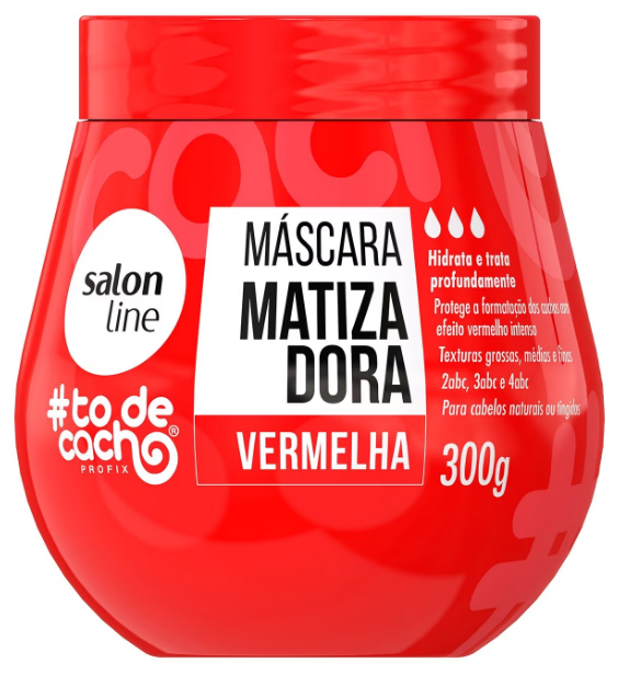 MÁSCARA MATIZADORA SALON LINE  #TODECACHO VERMELHA 300G