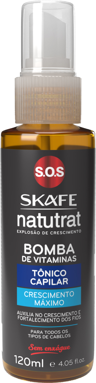 TÔNICO CAPILAR CRESCIMENTO MÁX NATUTRAT SOS BOMBA DE VITAMINAS 120ML