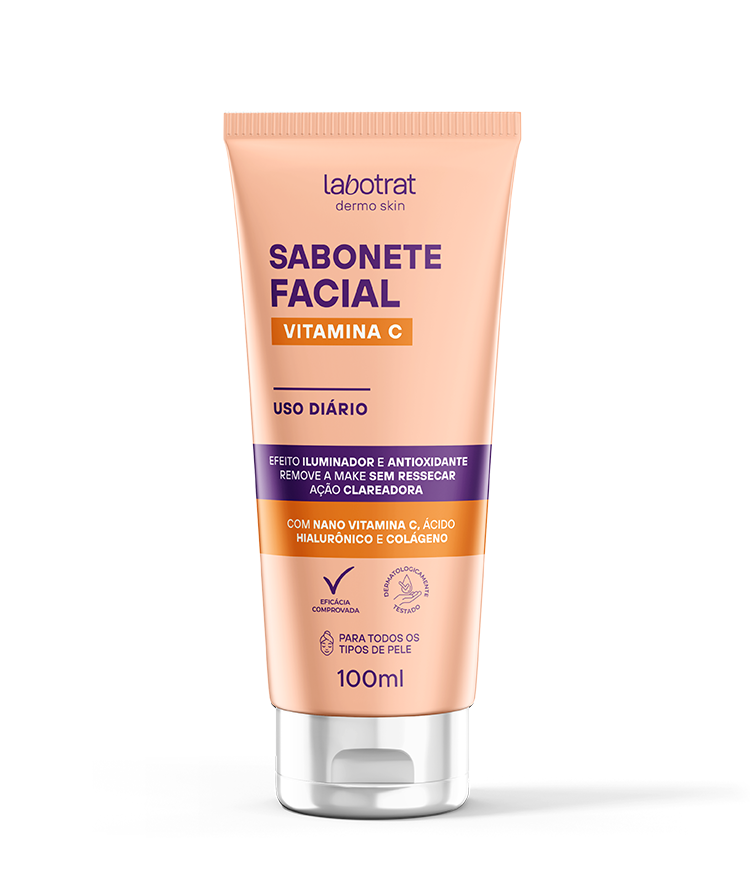 SABONETE FACIAL COM VITAMINA C DERMO SKIN 100ML LABOTRAT