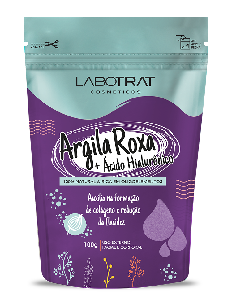 ARGILA ROXA COM ÁCIDO HIALURÔNICO DIA A DIA 100G LABOTRAT