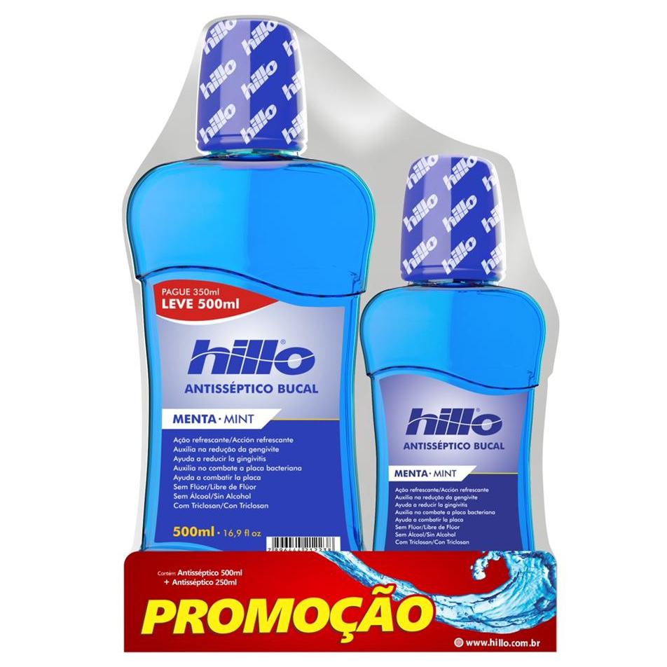 PACK ANTISSEPTIC.HILLO MENTA 500ML+250ML