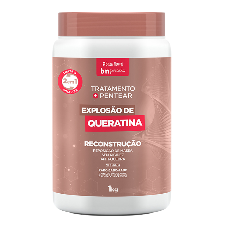 CREME PARA PENTEAR 2EM1 BELEZA NATURAL EXPLOSÃO DE QUERATINA 1KG