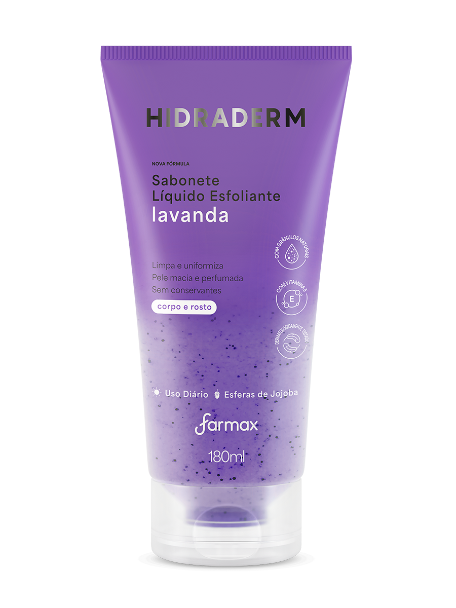 SABONETE  LIQUIDO  ESFOLIANTE  LAVANDA  HIDRADERM 180ML
