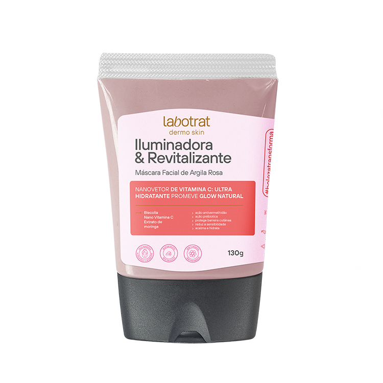 MÁSCARA FACIAL ARGILA ROSA ILUMINADORA E REVITALIZANTE DERMO SKIN 130G LABOTRAT