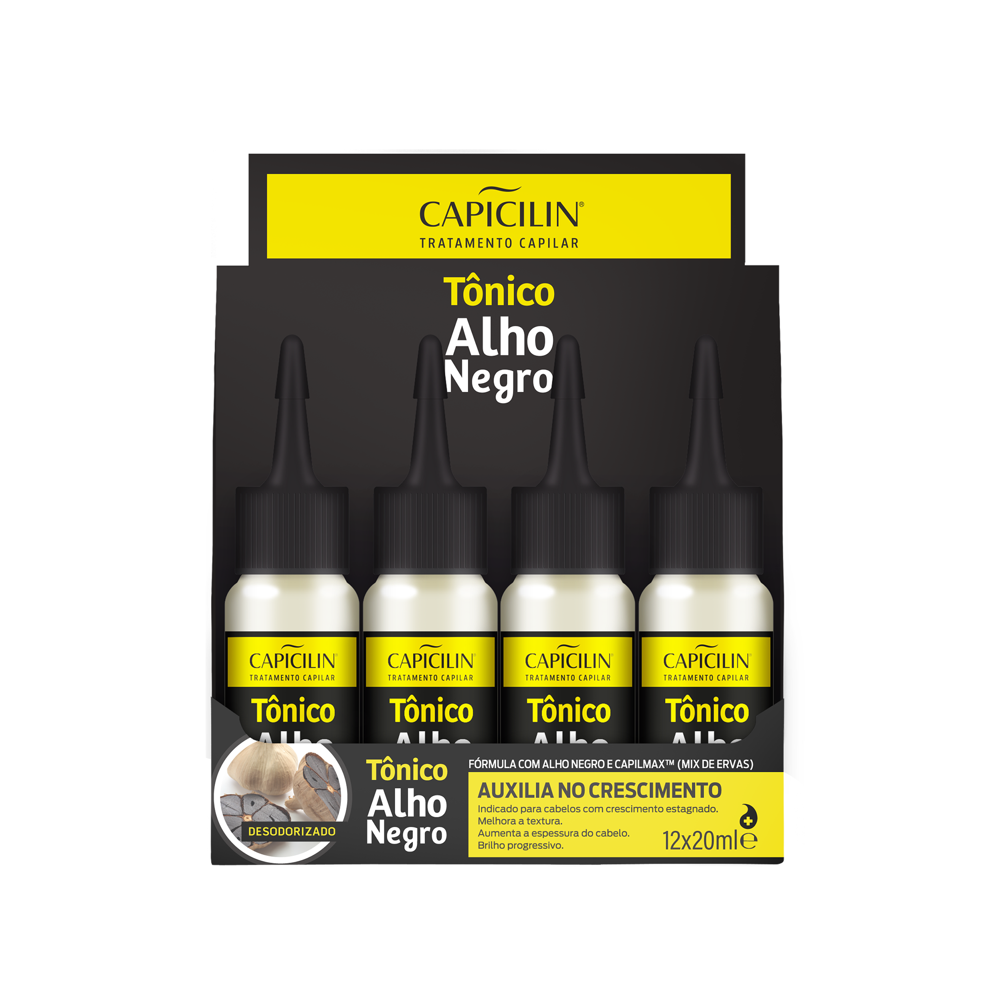 Tônico Capicilin Alho Negro 20ml (12 Unidades)