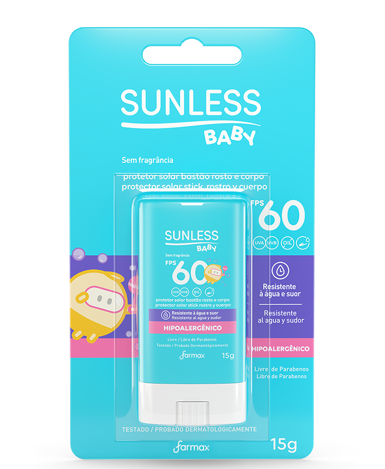 Protetor Solar Farmax Sunless Baby Bastão Fps60 15g