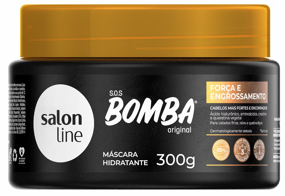 MÁSCARA SOS BOMBA SALON LINE  FORÇA E ENGROSSAMENTO 300G