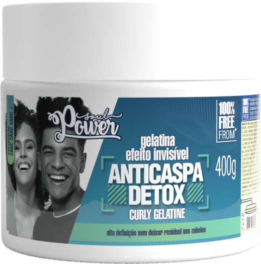 GELATINA EFEITO INVISÍVEL ANTICASPA DETOX SOUL POWER 400G