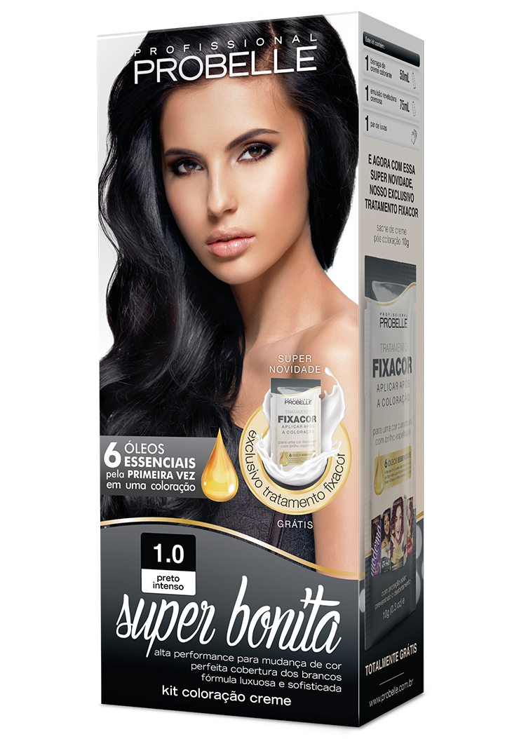 KIT COLORAÇÃO SUPER BONITA 1.0 PRETO INTENSO 50ML
