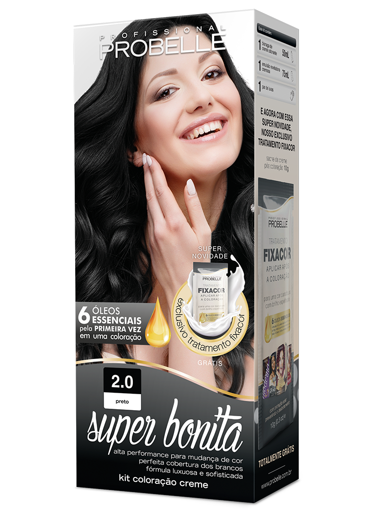 KIT COLORAÇÃO SUPER BONITA 2.0 PRETO 50ML