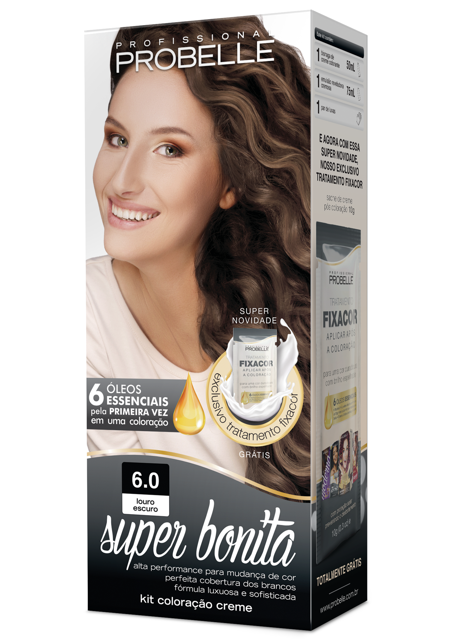 KIT COLORAÇÃO SUPER BONITA 6.0 LOURO ESCURO 50ML