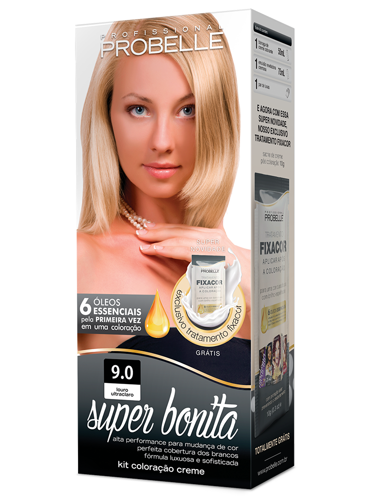 KIT COLORAÇÃO SUPER BONITA 9.0 LOURO ULTRA CLARO 50mL