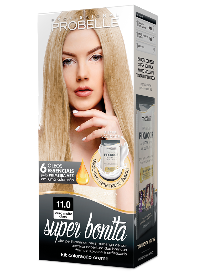 KIT COLORAÇÃO SUPER BONITA 11.0 LOURO MUITO CLARO 50ML