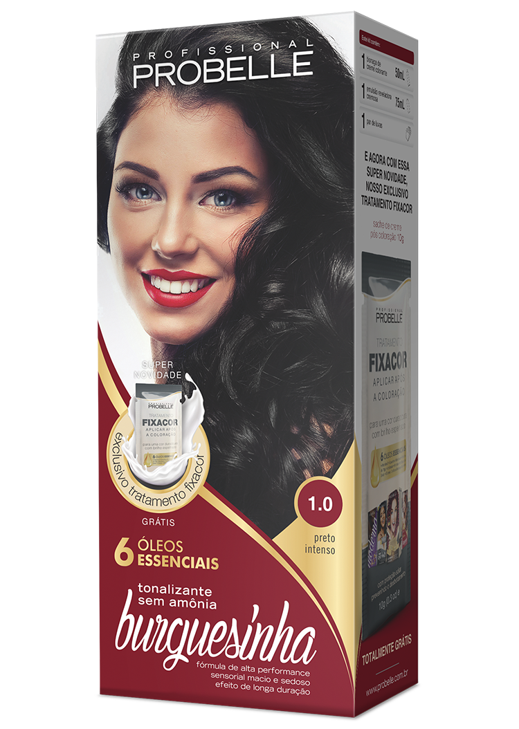 KIT COLORAÇÃO BURGUESINHA 1.0 PRETO INTENSO 50ML