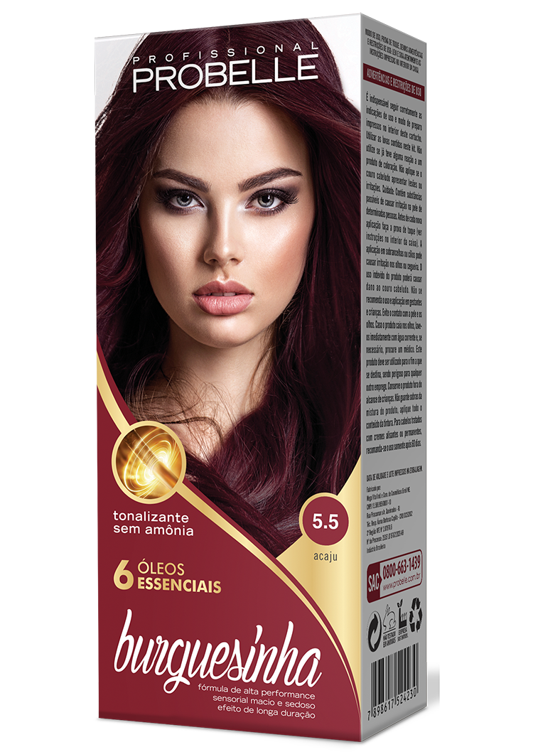 KIT COLORAÇÃO BURGUESINHA 5.5 ACAJU 50ML