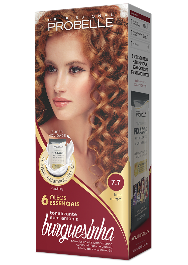 KIT COLORAÇÃO BURGUESINHA 7.7 LOURO MARROM 50ML