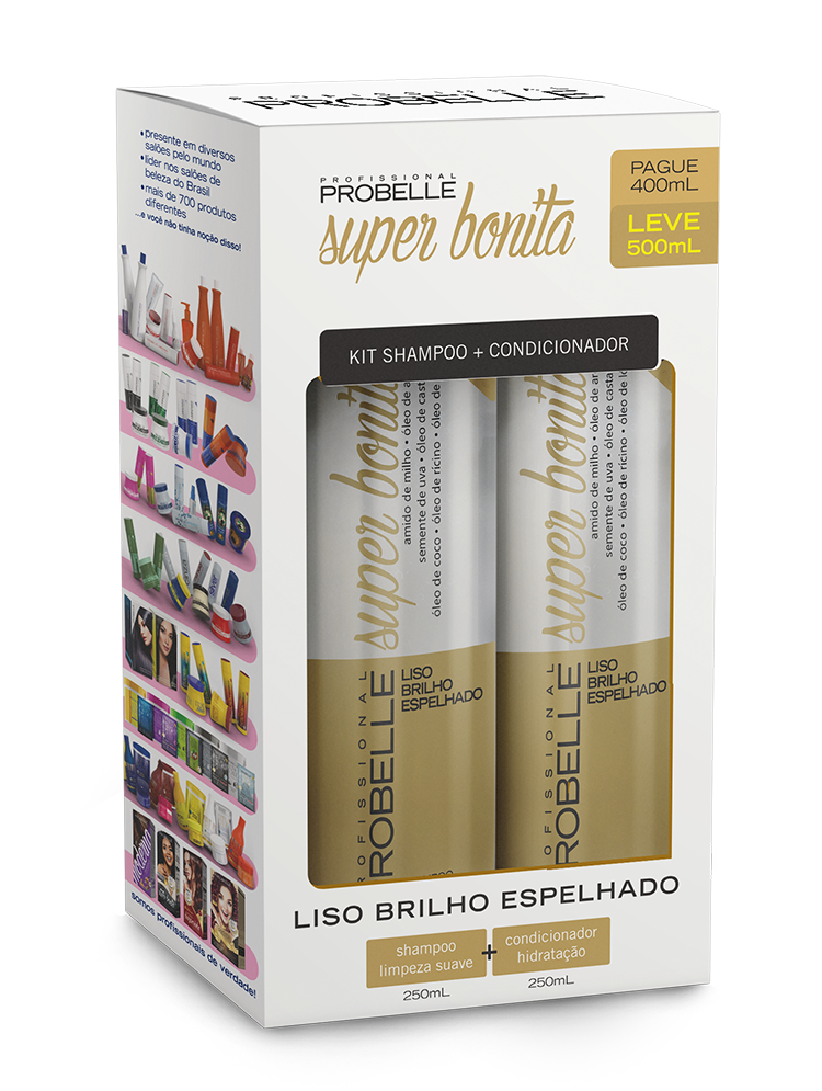 KIT LISO BRILHO ESPELHADO SUPER BONITA 500ML