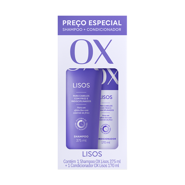 PROMOPACK OX LISOS SHAMPOO COND 375+170ML