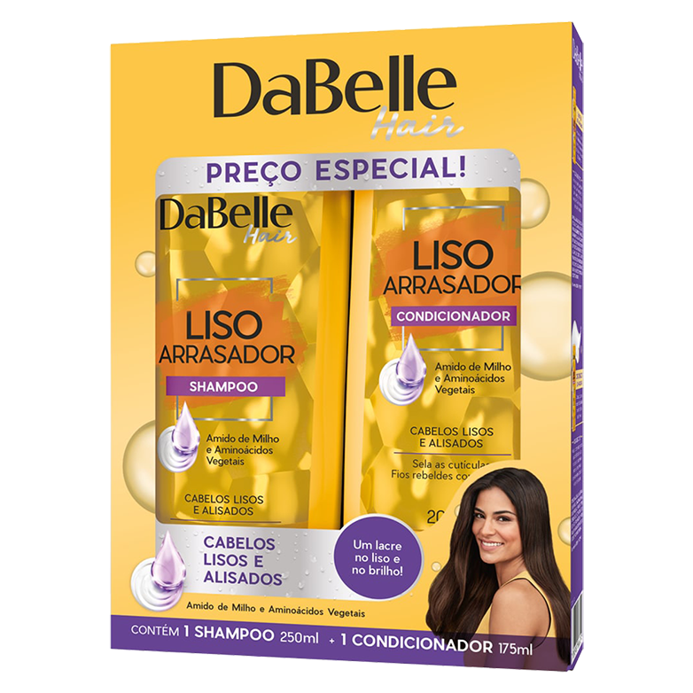 DABELLE KIT SHAMPOO+CONDICIONADOR LISO ARRASADOR 425ML