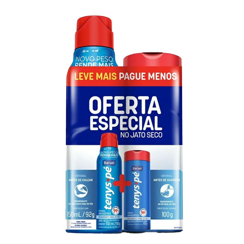 KIT TALCO ORIGINAL + AEROSSOL JATO SECO ORIGINAL BARUEL TENYS PÉ