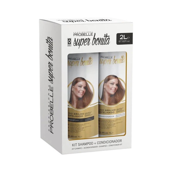 PACK SHAMPOO+CONDICIONADOR LISO BRILHO ESPELHADO SUPER BONITA 2L