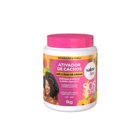 ATIVADOR DE CACHOS SALON LINE SOS CACHOS MEL E ÓLEO DE ARGAN  1KG
