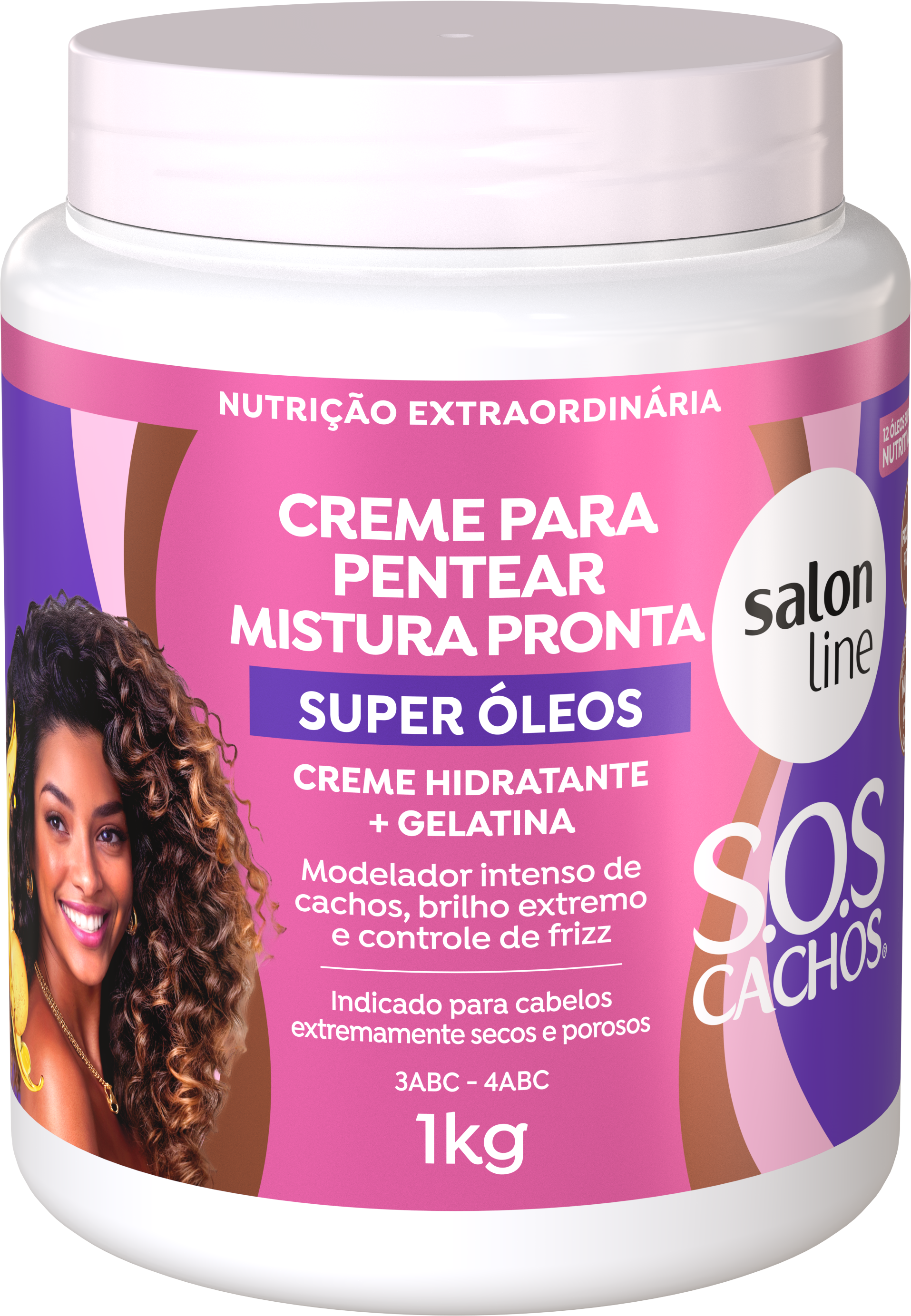 CREME PARA PENTEAR SALON LINE  SOS CACHOS MISTURINHA PRONTA SUPER ÓLEOS  1KG