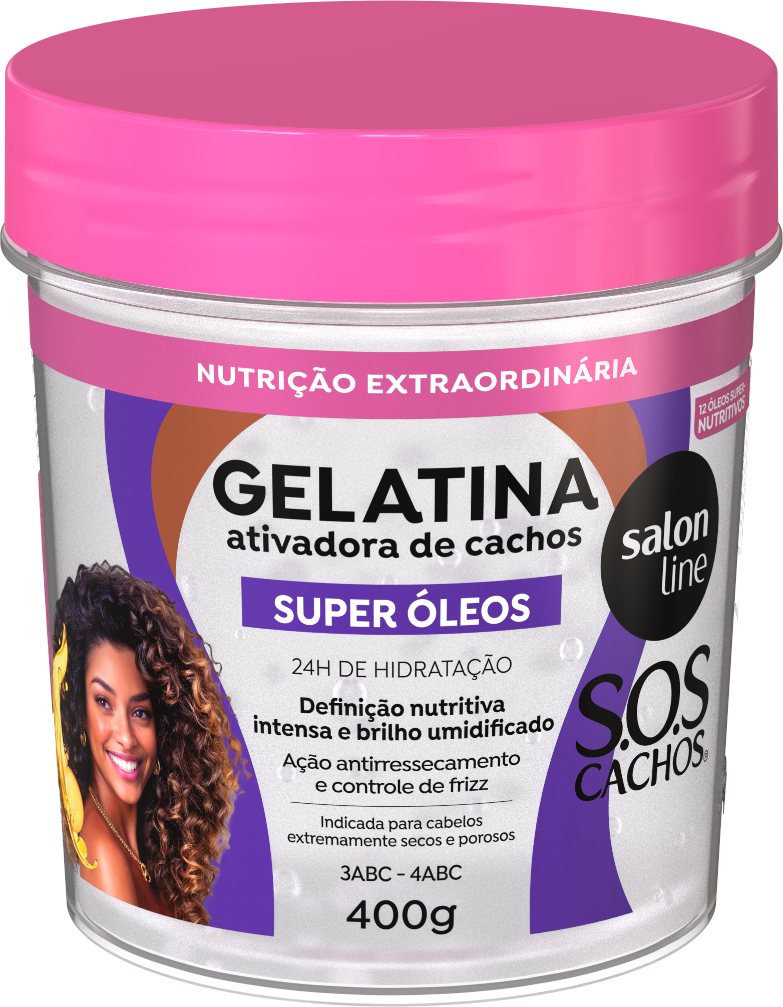 GELATINA SALON LINE SOS CACHOS NUTRITIVA ATIVADORA DE CACHOS SUPER ÓLEOS  400G