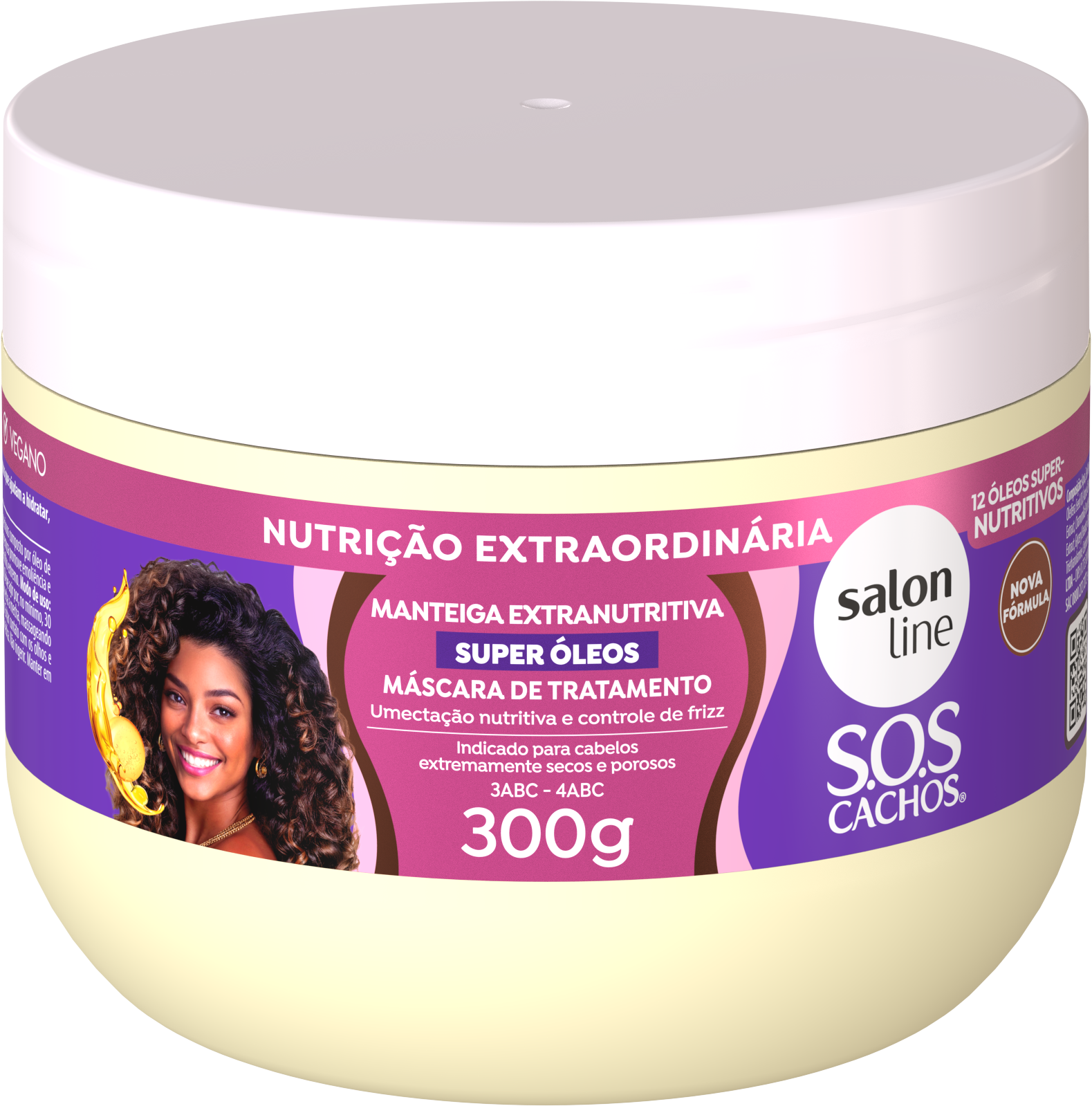 MÁSCARA DE TRATAMENTO SALON LINE SOS CACHOS MANTEIGA EXTRANUTRITIVA SUPER ÓLEOS  300G