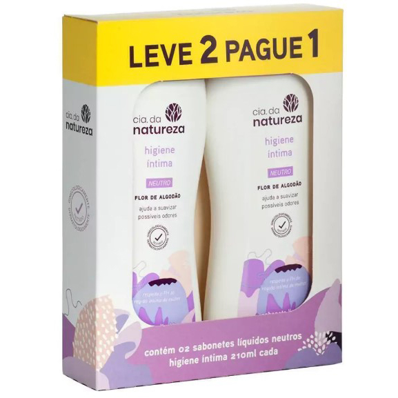 SABONETE ÍNTIMO CIA DA NATUREZA NEUTRO 210ML LEVE 2 PAGUE 1
