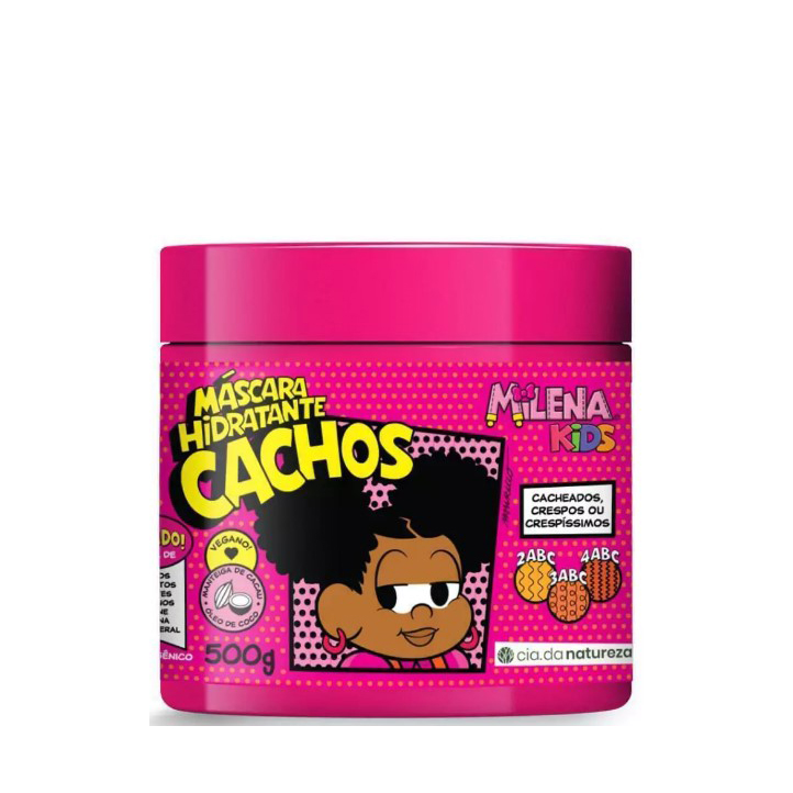 MÁSCARA HIDRATANTE CIA DA NATUREZA MILENA KIDS CACHOS 500G