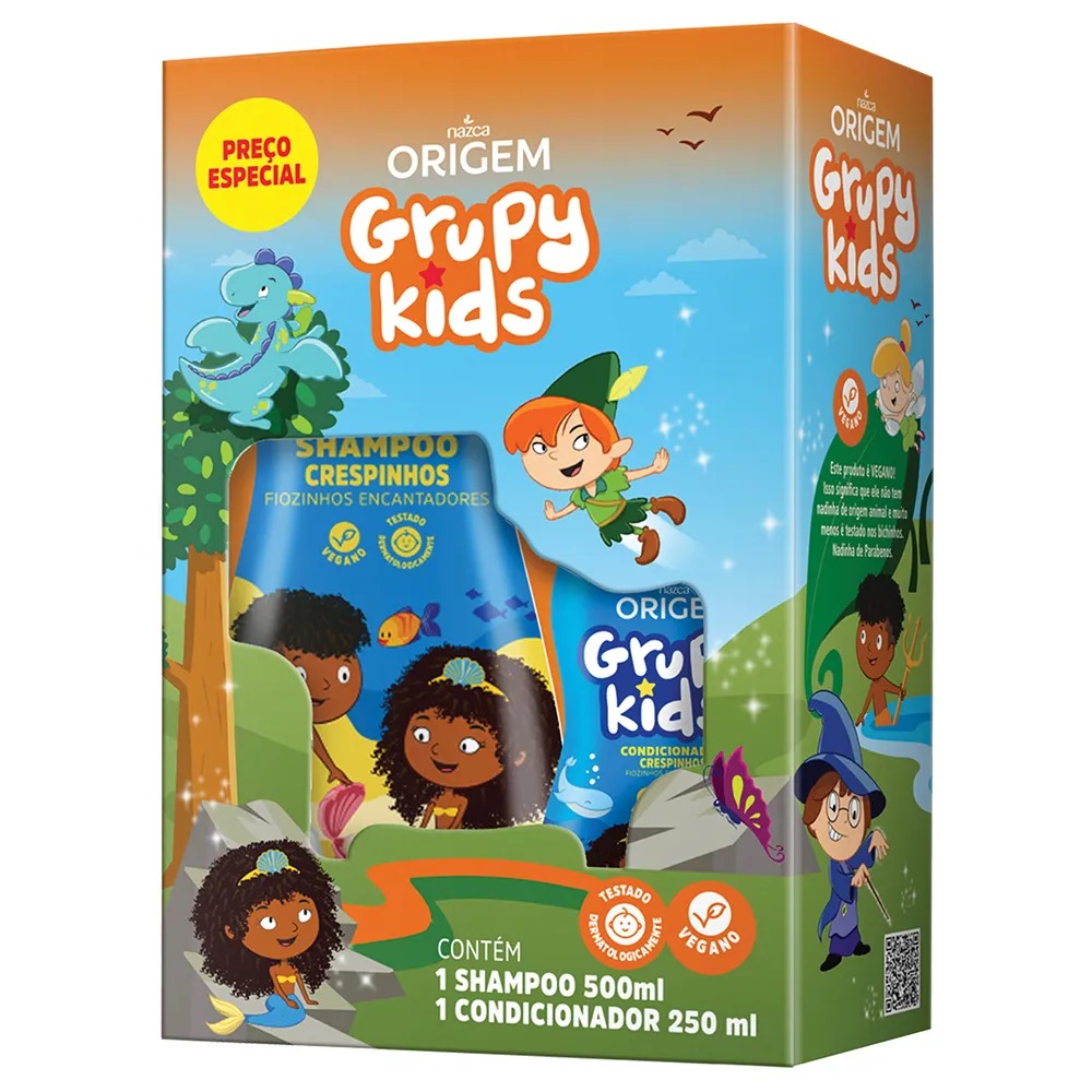 GRUPY KIDS KIT  SHAMPOO + CONDICIONADOR CABELOS CRESPOS 500+250ML
