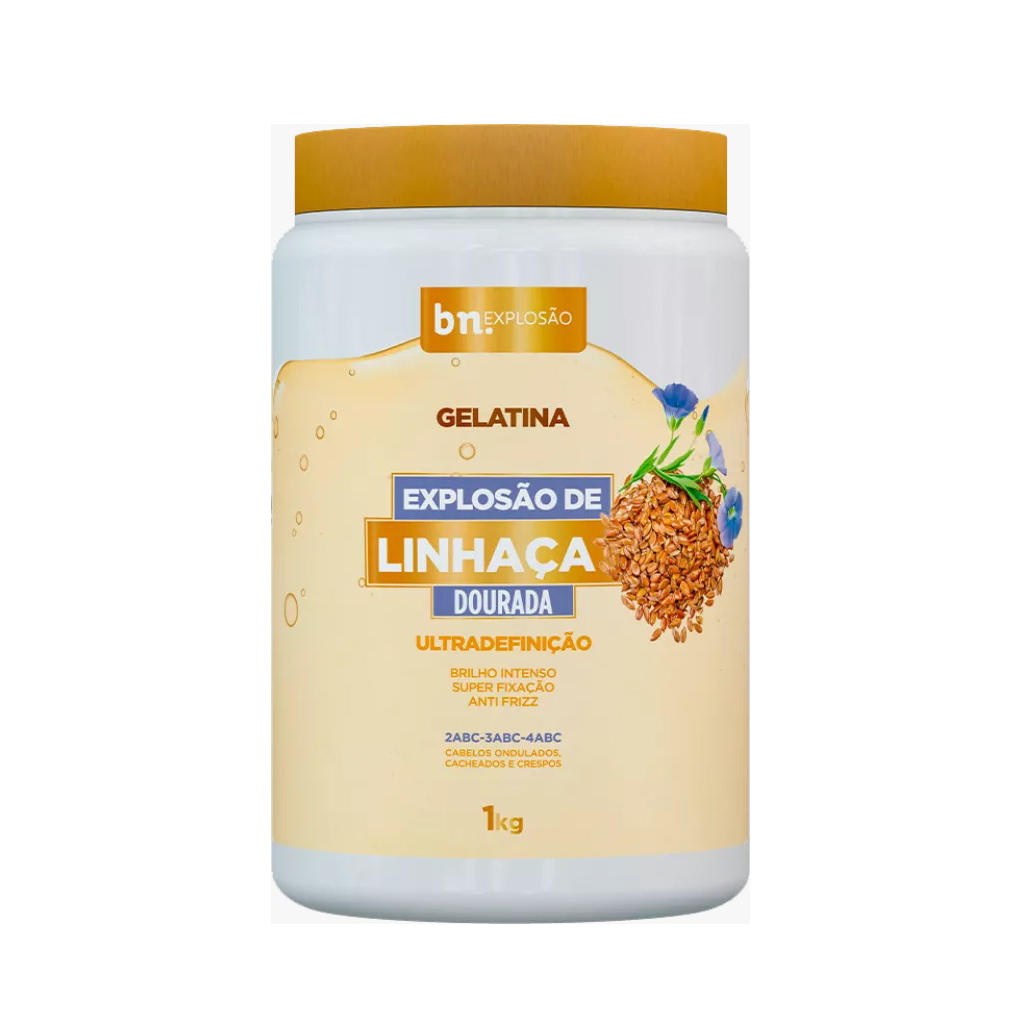 GELATINA BELEZA NATURAL EXPLOSÃO DE LINHAÇA DOURADA 1KG