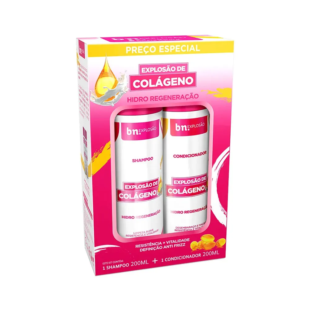 KIT SHAMPOO+CONDICIONADOR BELEZA NATURAL EXPLOSÃO DE COLÉGENO 200ML
