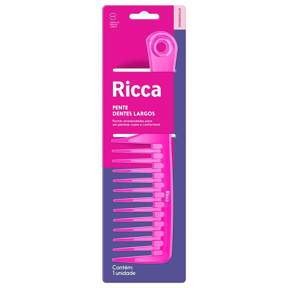 Pente Ricca Basic Dentes Largos